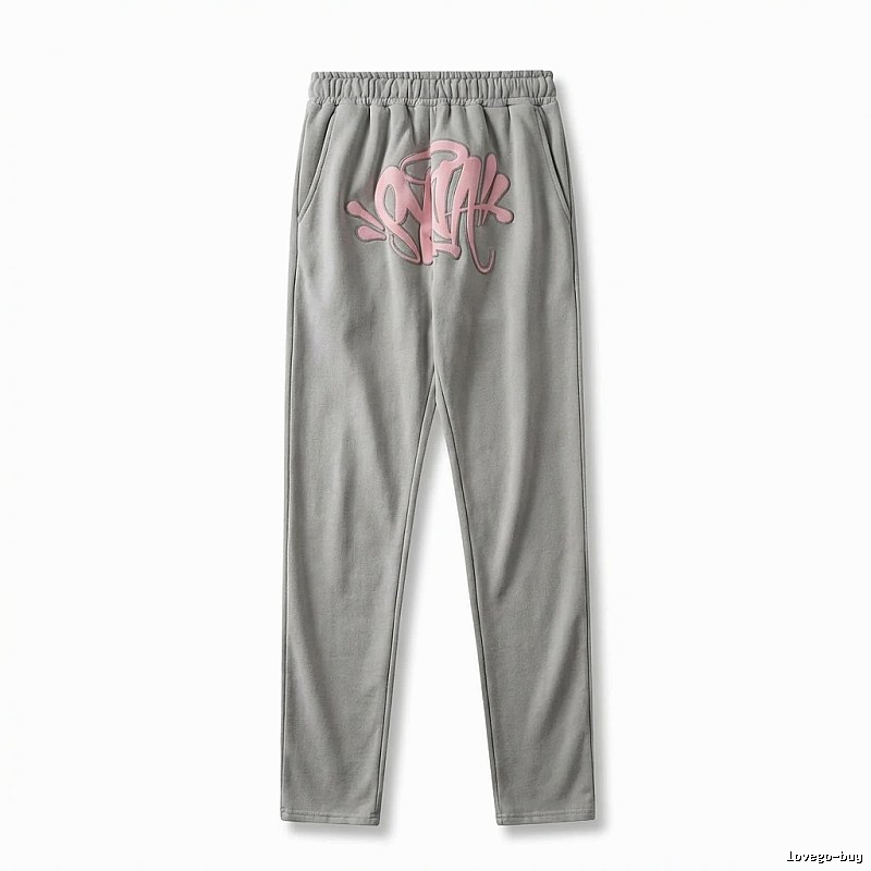 SynaWorld graffiti-style light gray sweatpants