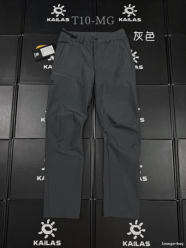 Technical Hiking Pants in Gray with performance logo and articulated outdoor construction - KAILAS