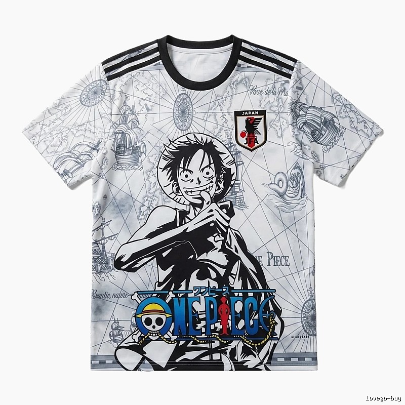 Tokyo Ghoul x One Piece Co-branded Black and White Trendy T-shirt