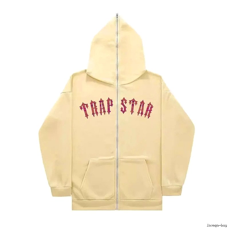 Trapstar Resort Graphic zip hoodie Black Zip Pink for Travel Looks