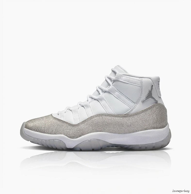 Trendy Silver and White Jordan AJ11 Sports Shoes