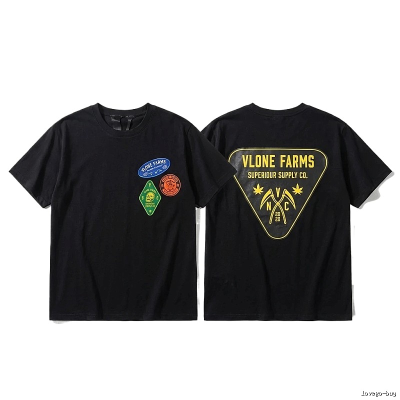 Vlone Farms Series Trendy Cool Black T-shirt