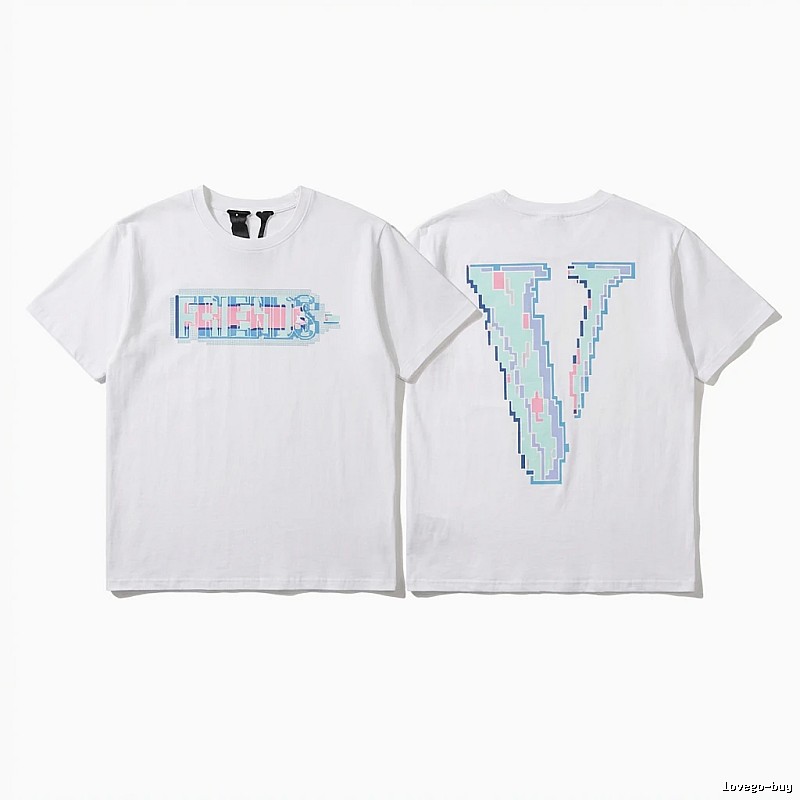 Vlone pixel - style white T - shirt