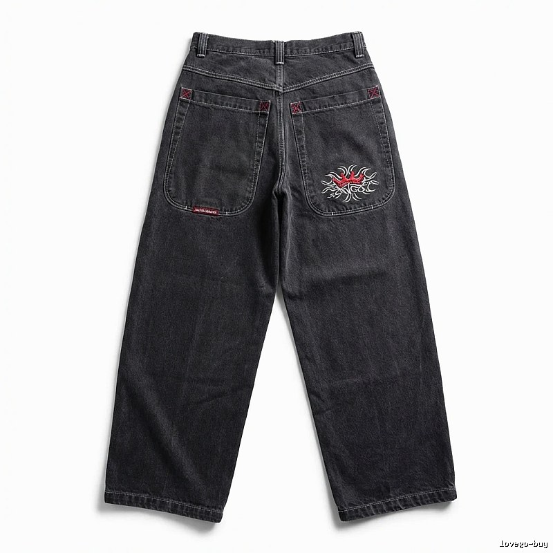 Y2K style retro black jeans