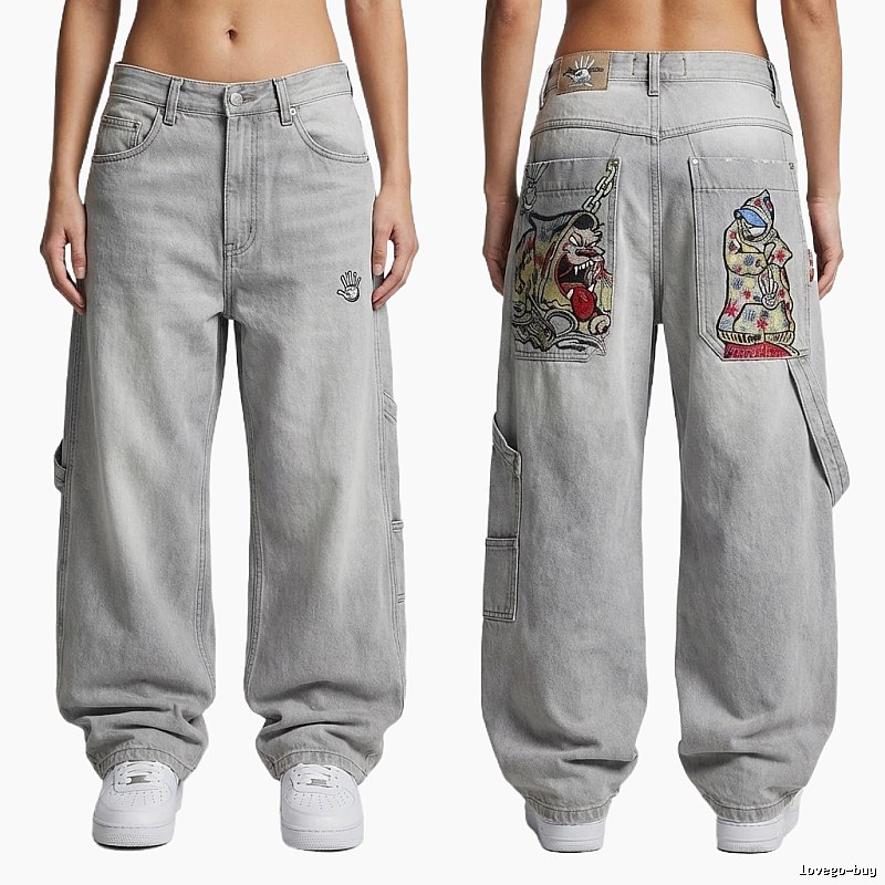 Y2K trendy brand grey cargo pants