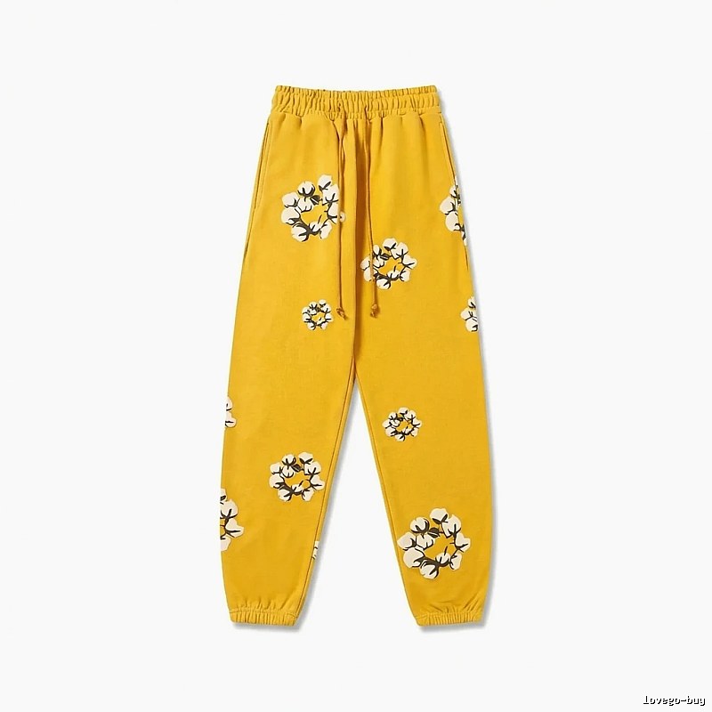 DENIM TEARS Printed Retro Yellow Sweatpants