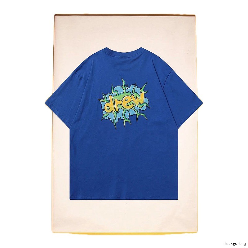DREW Explosion Print Street Style Blue T-Shirt