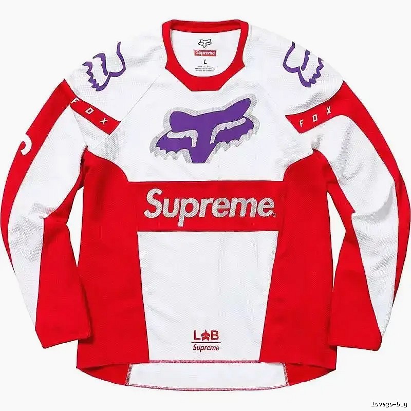 Supreme red and white sporty top