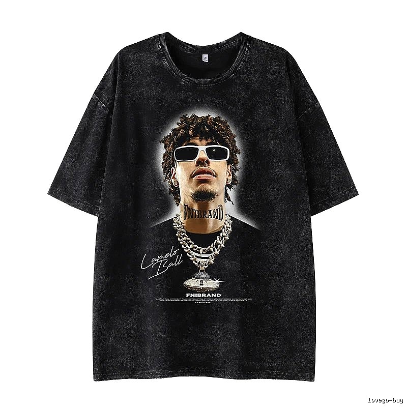 Tupac Daily Portrait graphic T-shirt Black Tupac Collage for City Outfits
